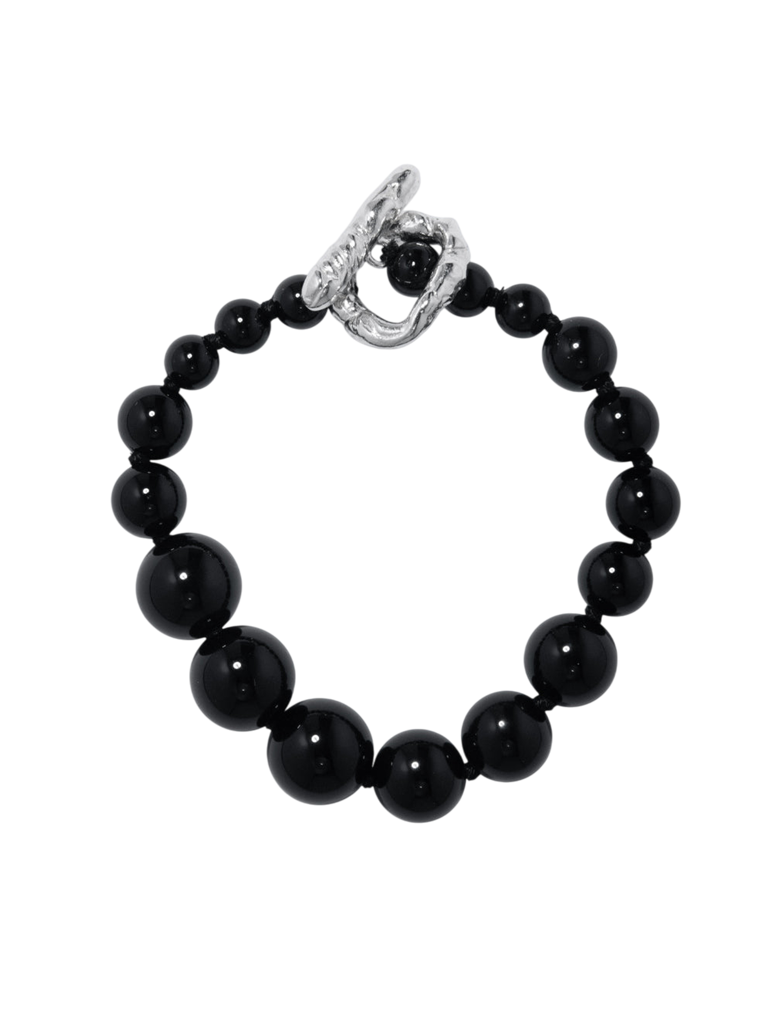 H70 - black onyx and recycled silver bracelet